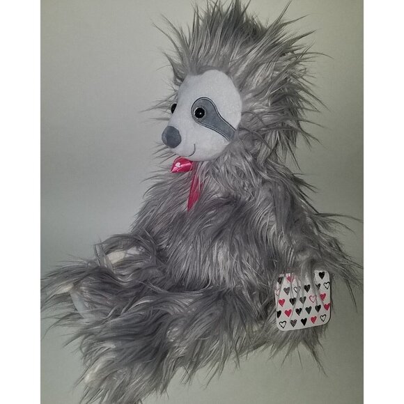 Kellytoy Gray Furry Sloth Plush Valentines Day XOXO Stuffed Animal Toy Gift wTAG - Picture 6 of 15